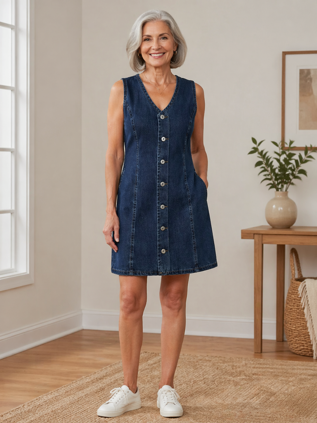 Lila | Vestido curto de ganga