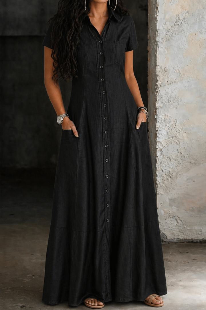 Hera | Vestido longo de ganga