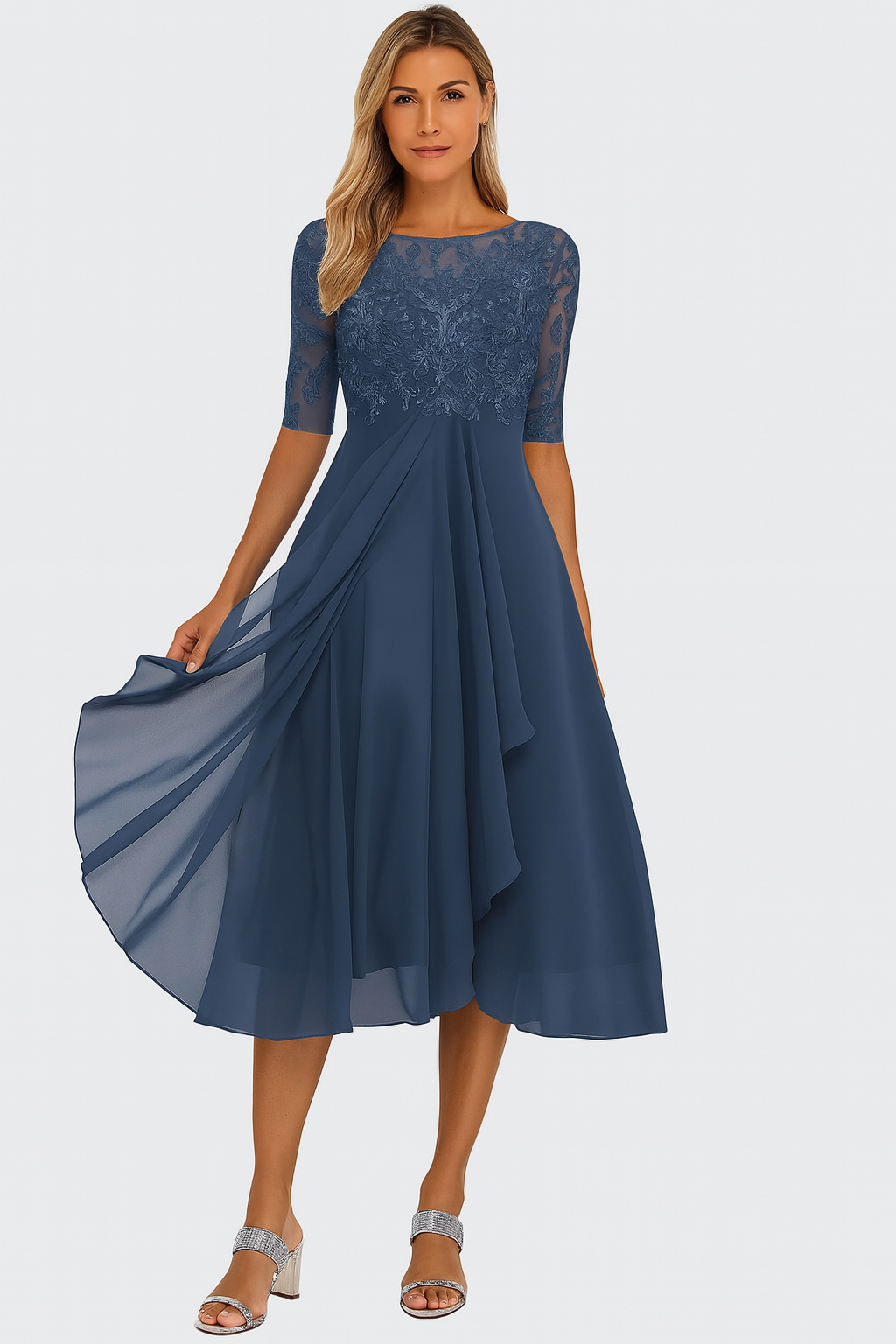 Valentina - Vestido Renda Manga 3/4