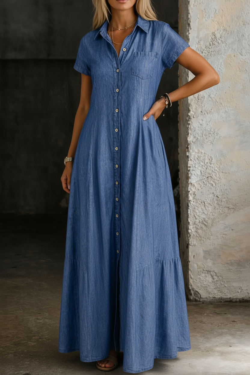 Eliza | Vestido longo de ganga
