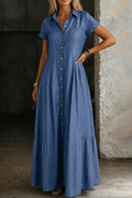 Eliza | Vestido longo de ganga