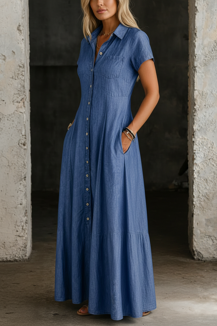 Eliza | Vestido longo de ganga