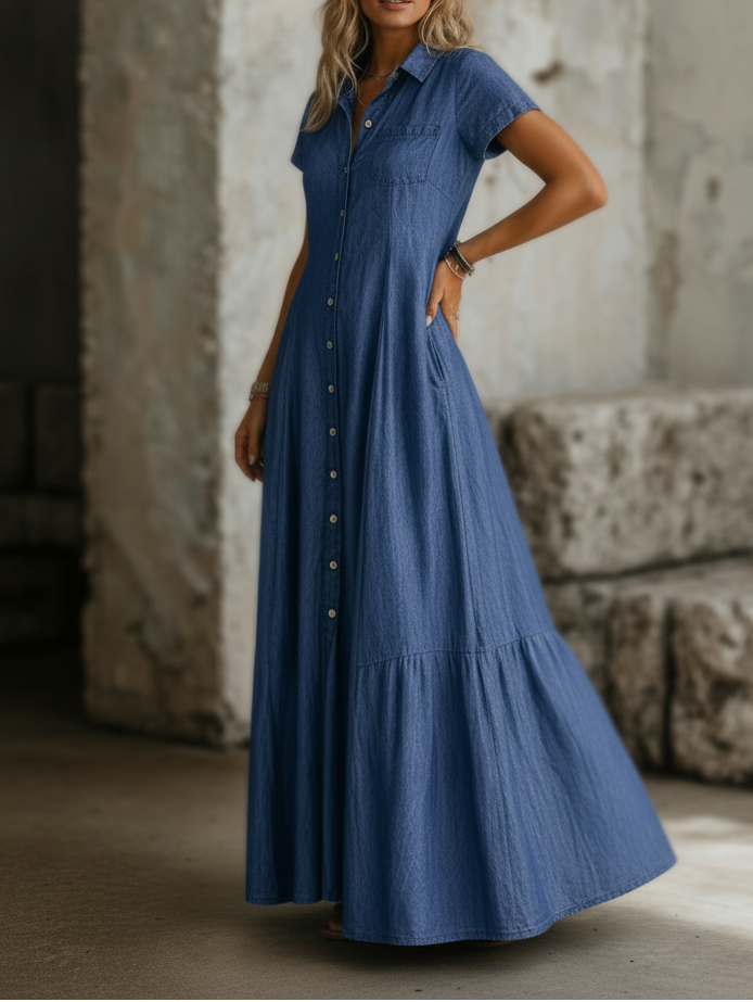 Mandy | Vestido longo de ganga
