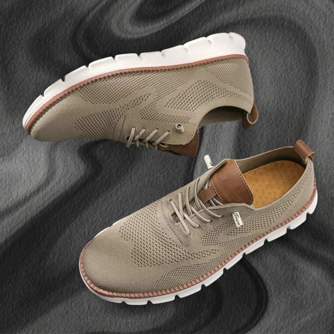 Sapatos respiráveis ultraconfortáveis: caqui-branco