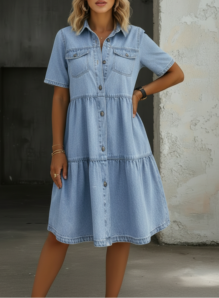 Sophia | Vestido de denim casual e elegante