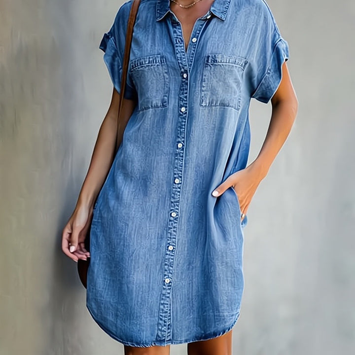 Helen™ | Vestido chemise com botões