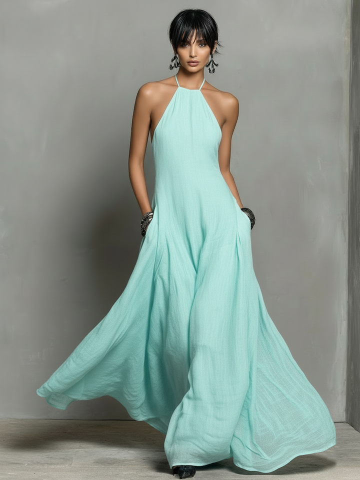 Raquel | Vestido Maxi Feminino com Decote Halterneck