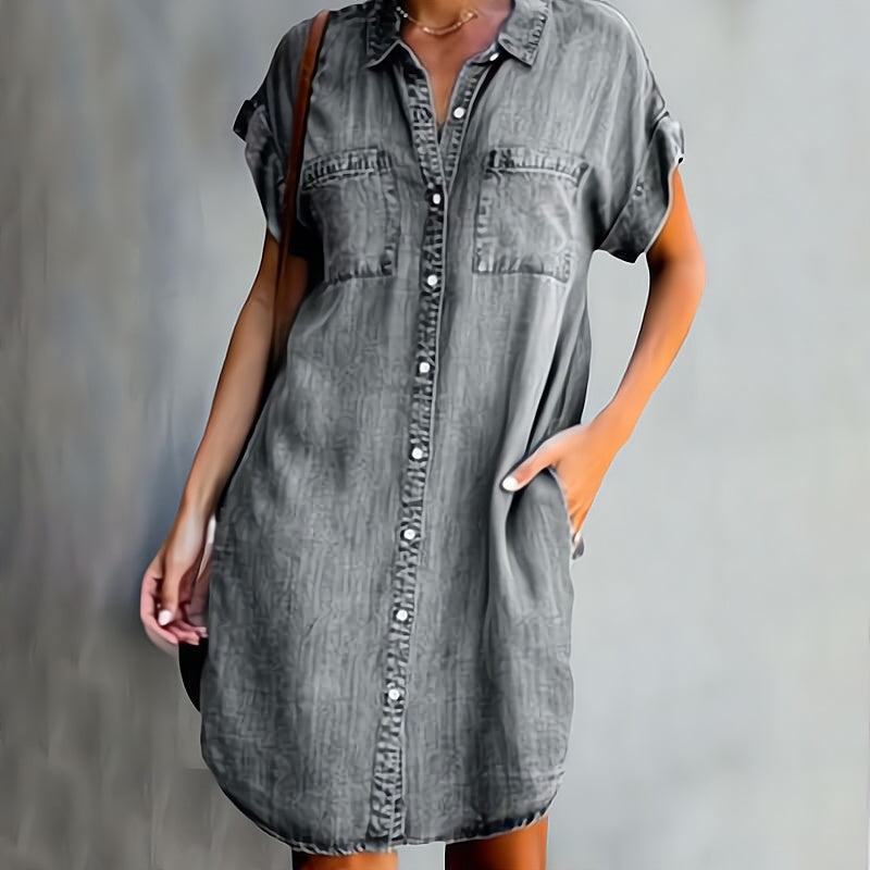 Helen™ | Vestido chemise com botões