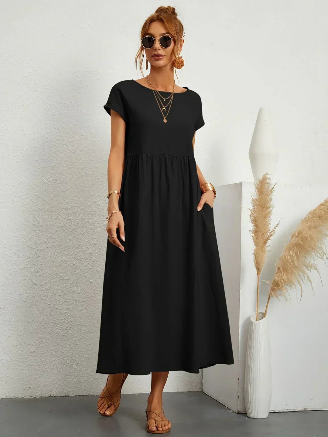 Gabriela™ | Vestido midi fluido de elegância atemporal