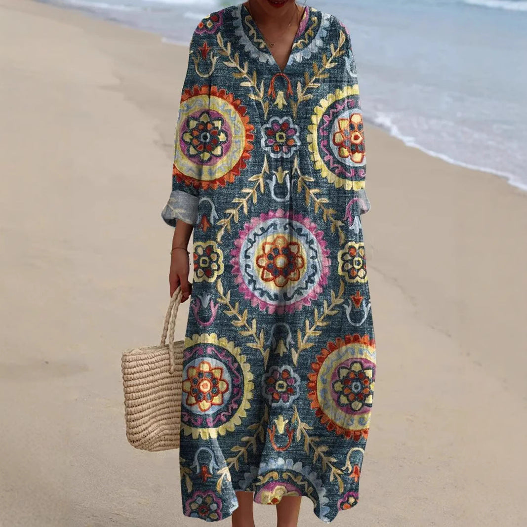Paloma - Vestido Boho com Estampa Étnica
