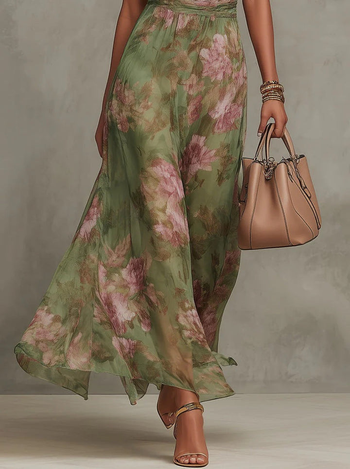 Ana - Vestido maxi plissado
