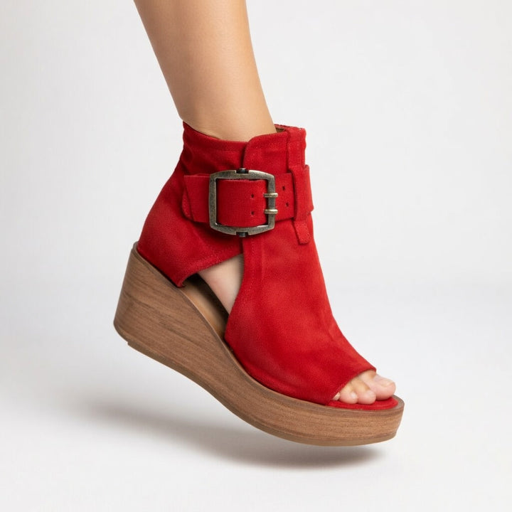Francisca | Botins de cunha abertos, estilo moderno
