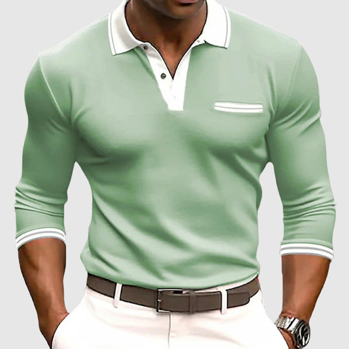Camisa com detalhes elegantes e contrastantes