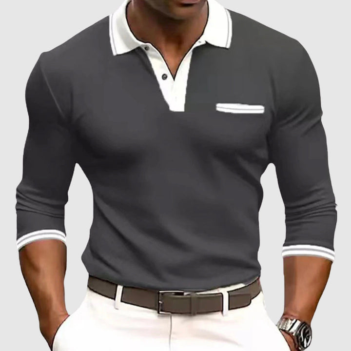Camisa com detalhes elegantes e contrastantes