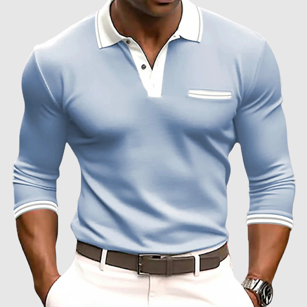 Camisa com detalhes elegantes e contrastantes