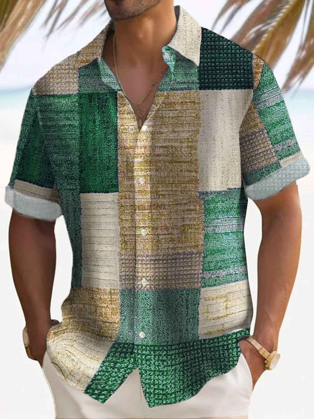 Camisa elegante de mangas curtas