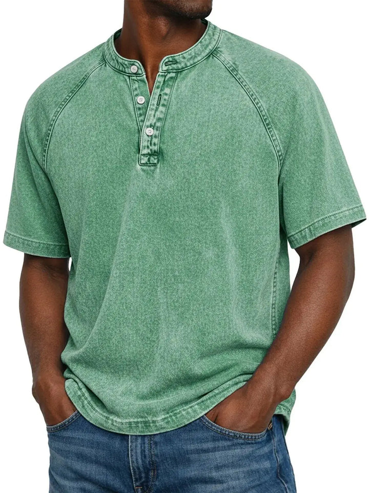 Camisa vintage com botões para homens