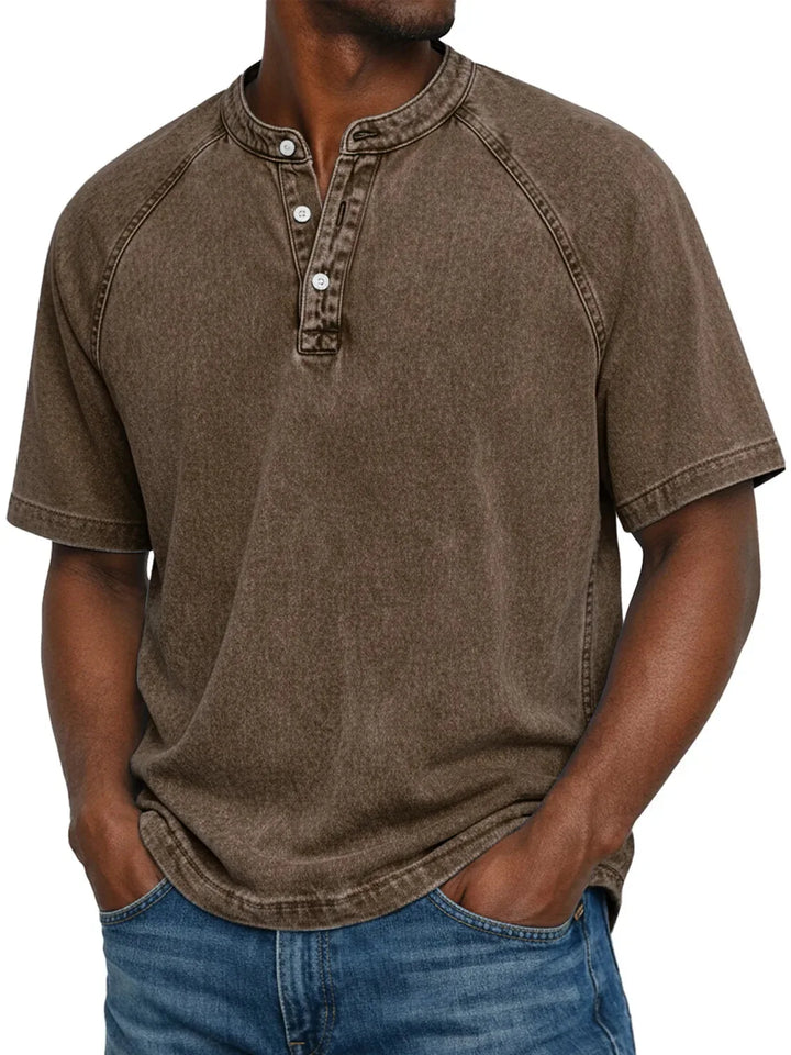 Camisa vintage com botões para homens