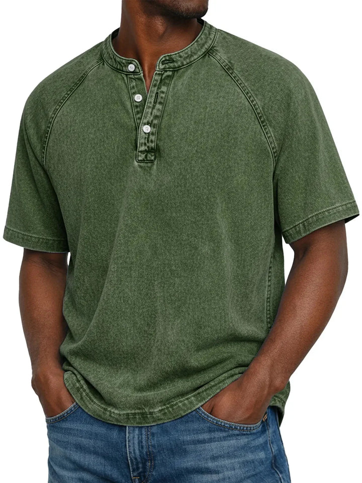 Camisa vintage com botões para homens