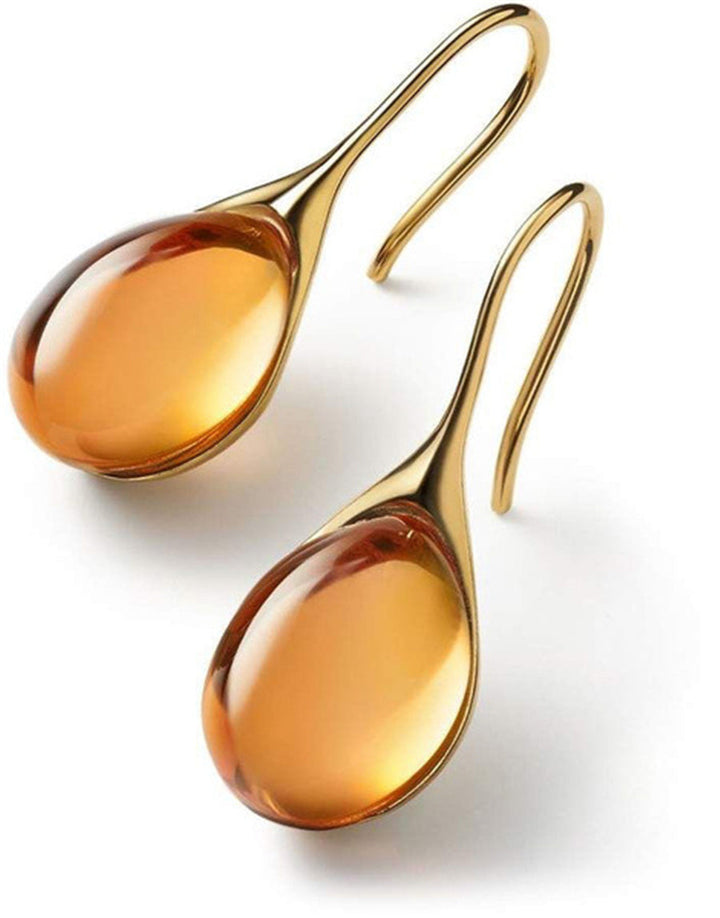 Brincos de cristal em forma de gota em ouro e prata