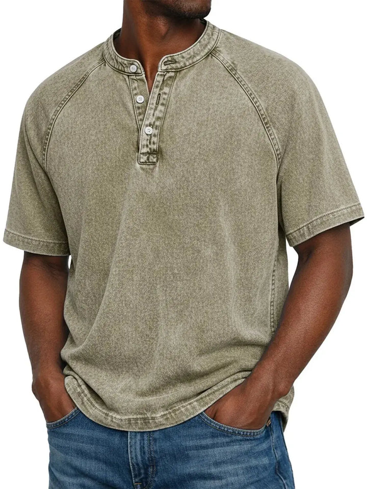 Camisa vintage com botões para homens