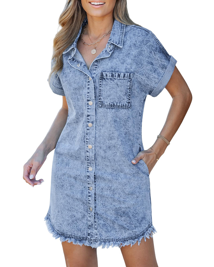 Kaelia | Vestido chemise de ganga