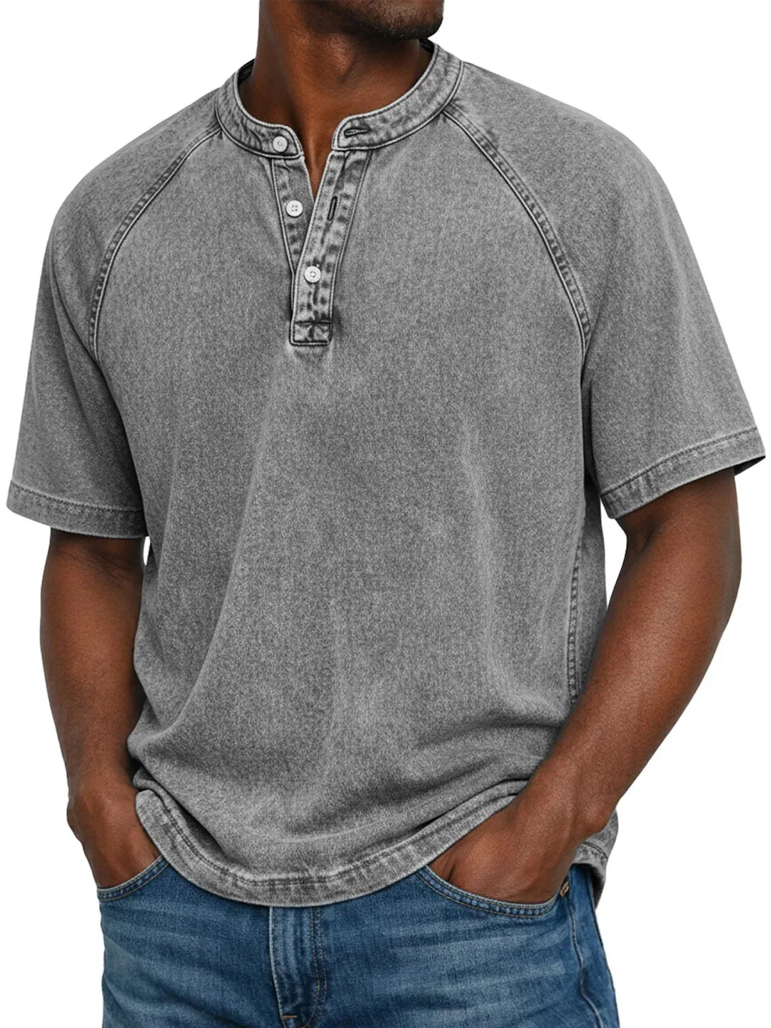 Camisa vintage com botões para homens