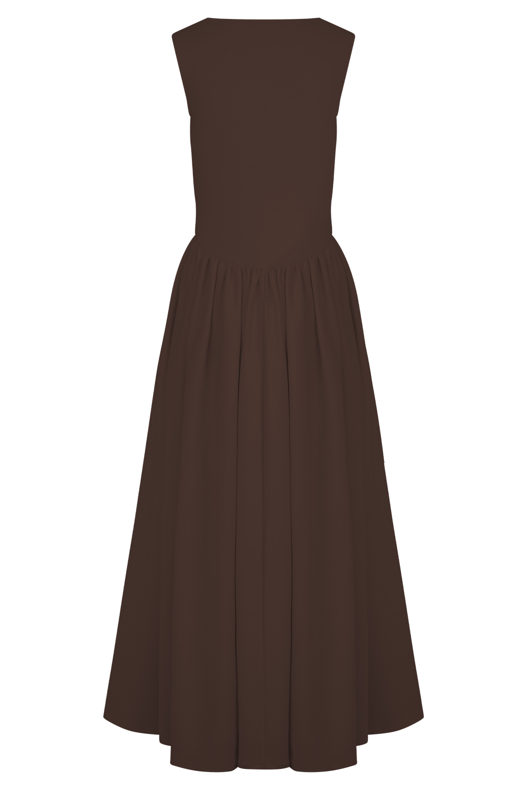 Sara - Vestido midi em malha castanho