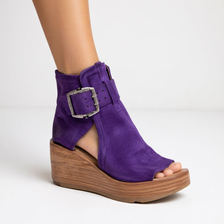 Francisca | Botins de cunha abertos, estilo moderno