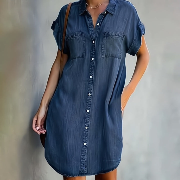 Helen™ | Vestido chemise com botões