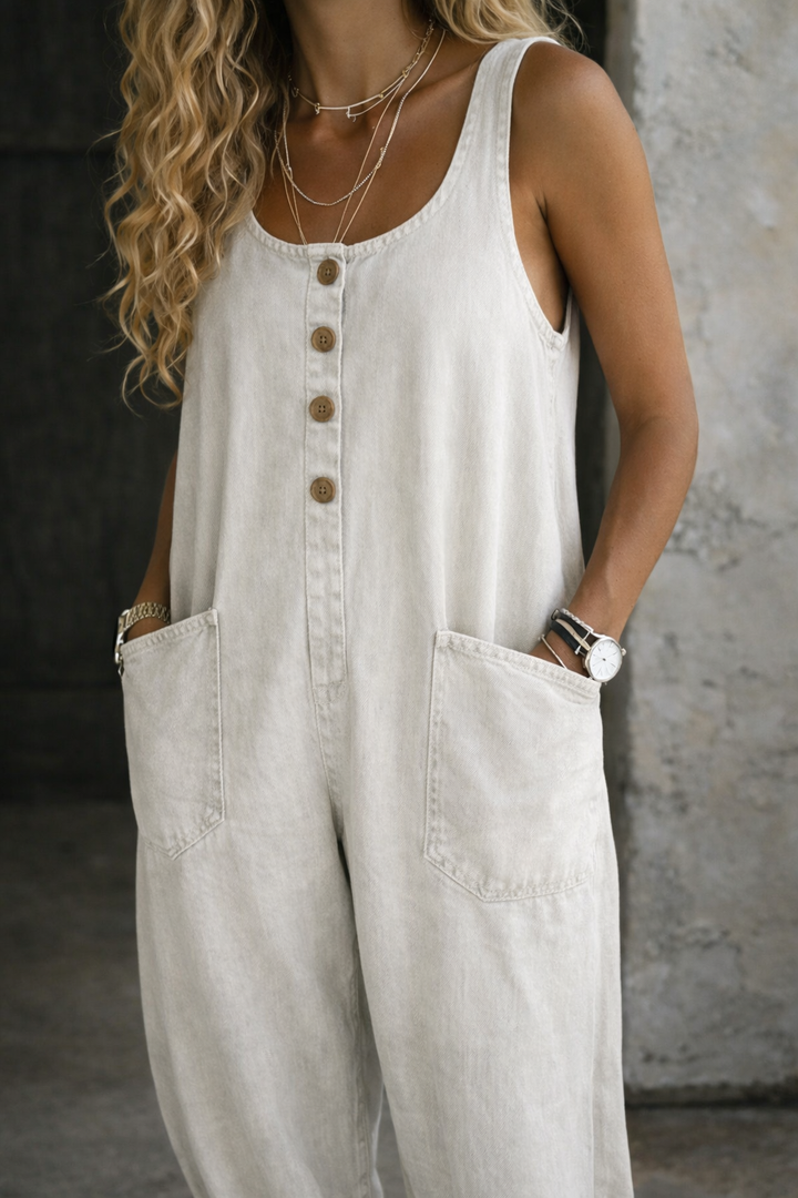 Willy | Jardineiras de algodão denim lavadas vintage