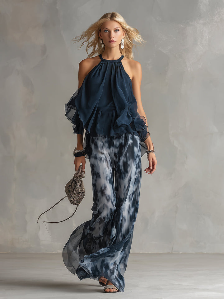 Élise | Conjunto elegante e leve com top fluido e calças largas