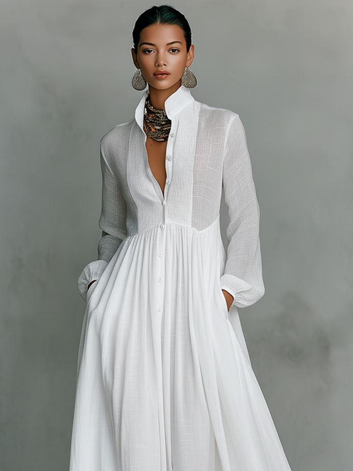Adelinda | Vestido Patchwork Minimalista Feminino