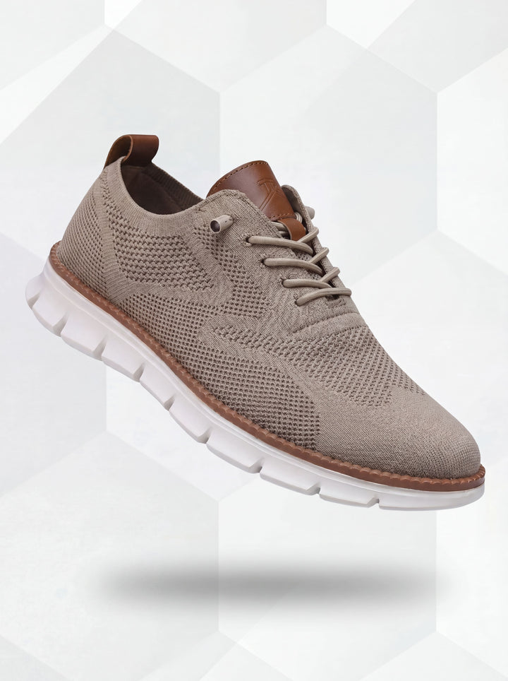Sapatos respiráveis ultraconfortáveis: caqui-branco