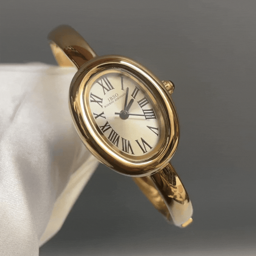 Relógio de bracelete dourado elegante para mulheres | Relógio de bracelete minimalista