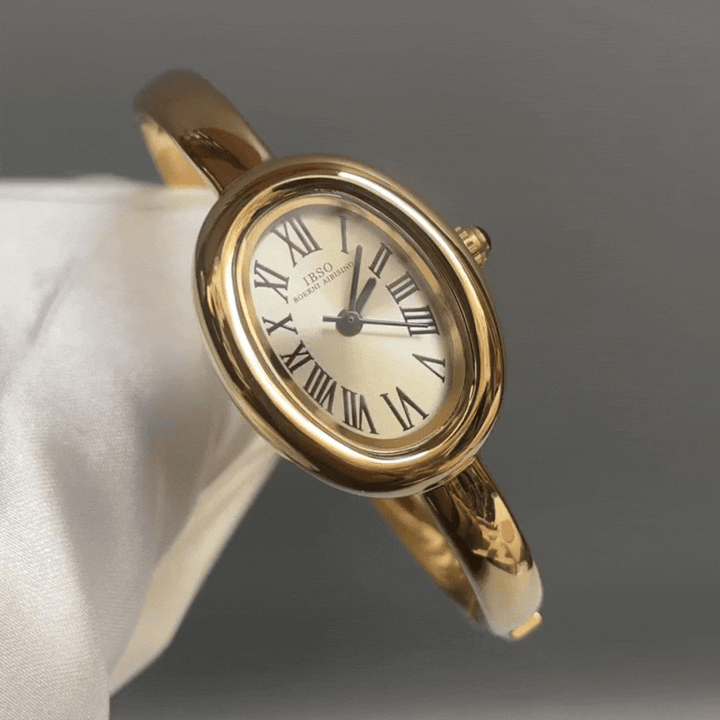 Relógio de bracelete dourado elegante para mulheres | Relógio de bracelete minimalista