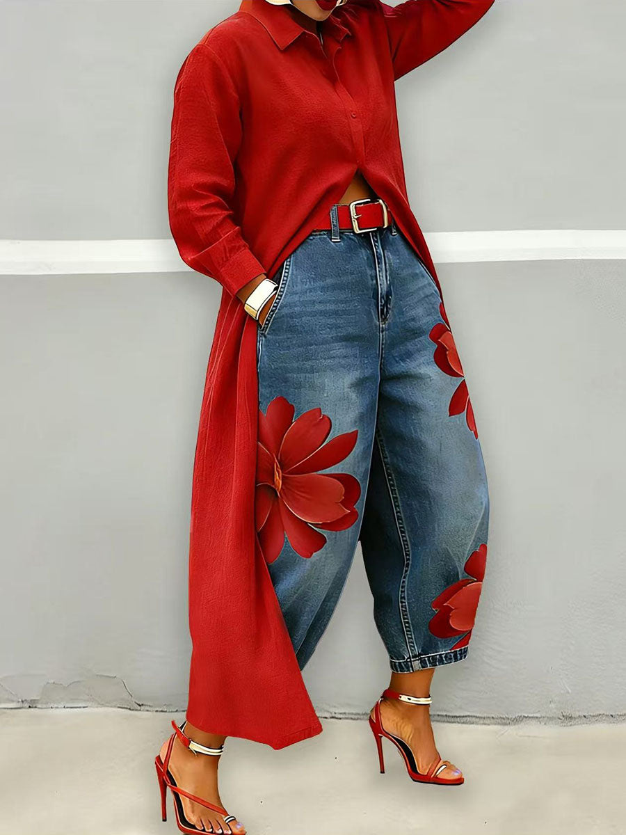 Beatrix | Jeans de modelagem ampla elegante