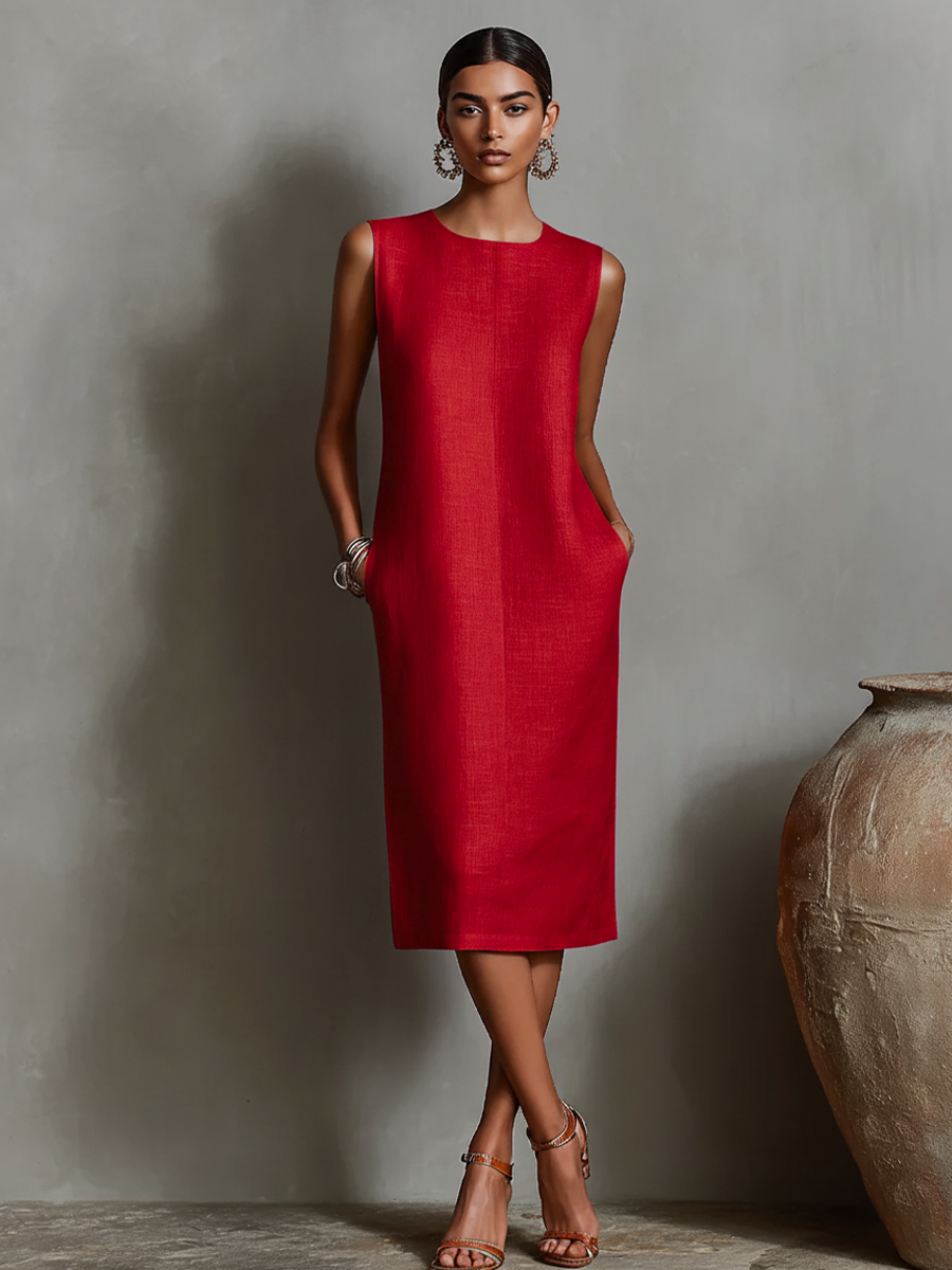 Luísa | Vestido corte reto sem mangas