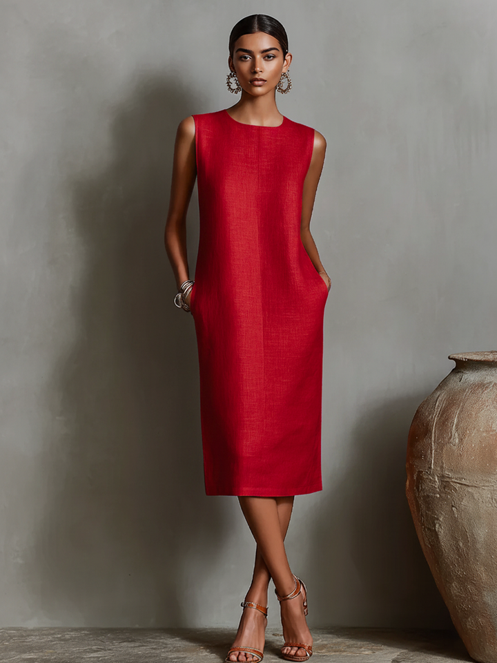 Luísa | Vestido corte reto sem mangas