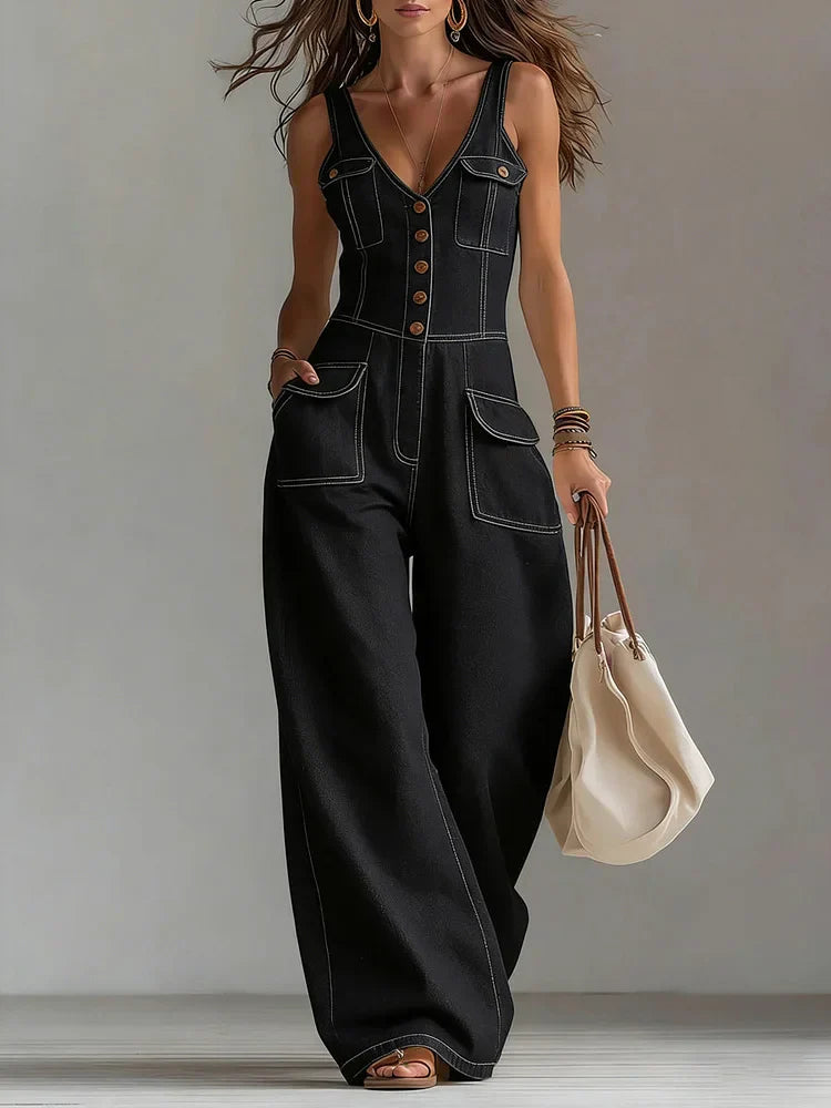 Sophie™ | Macacão em denim largo