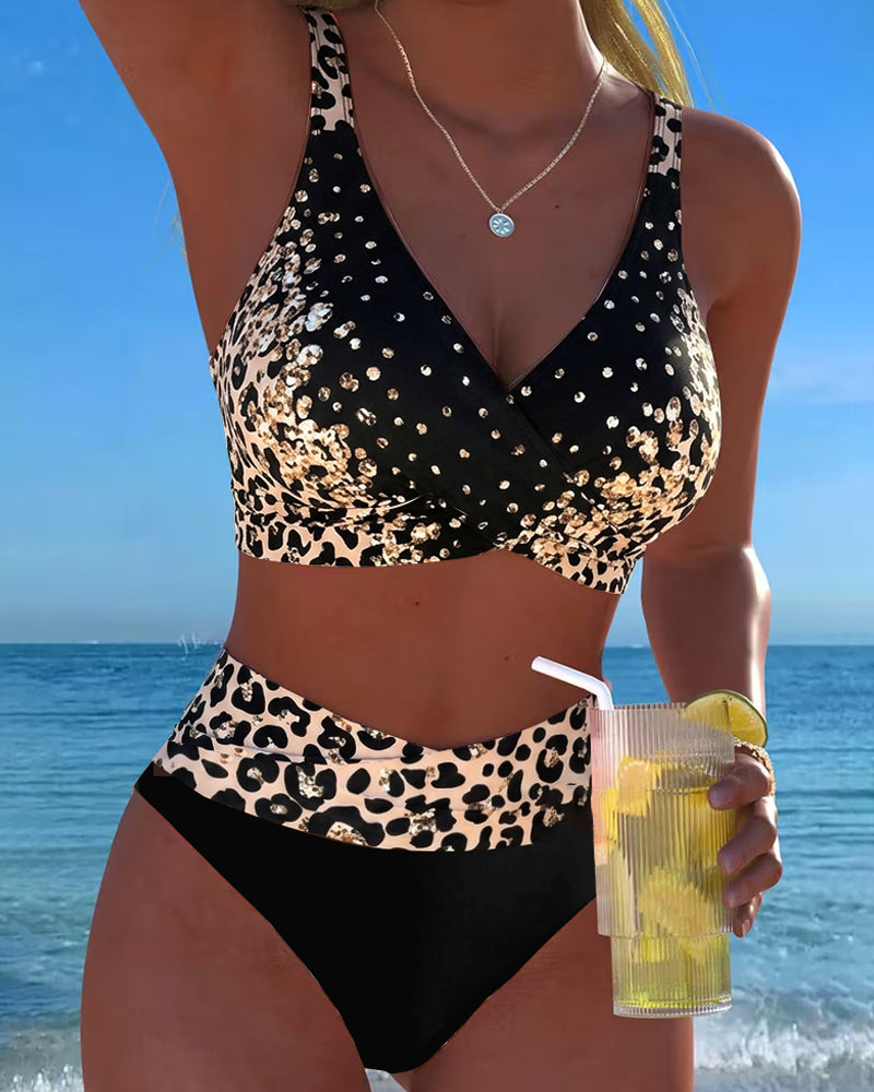 Biquíni Bralette Estampa de Leopardo