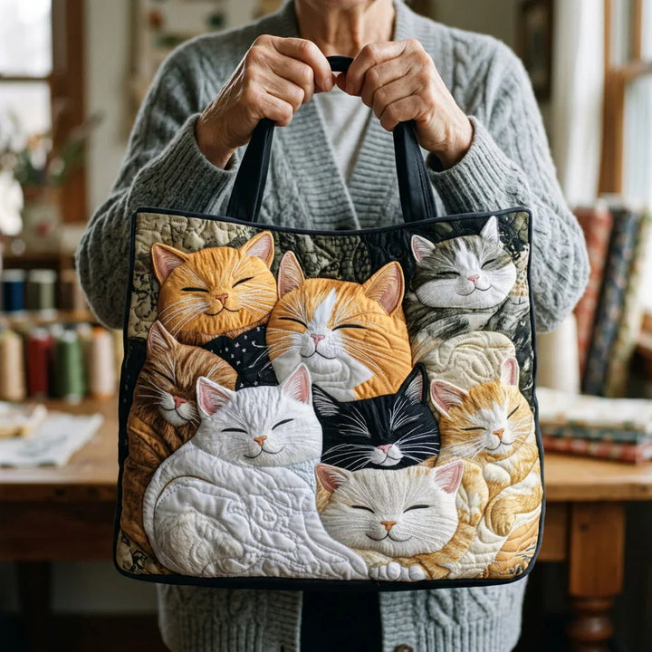 Saco artesanal Matelassé - Gatinhos Adormecidos
