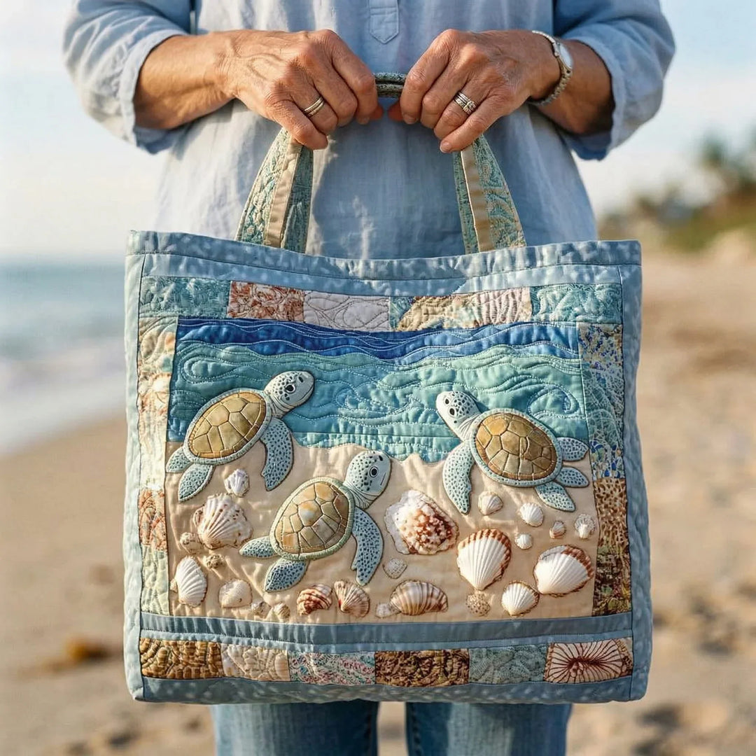 Saco Artesanal Matelassê - Tartarugas Marinhas