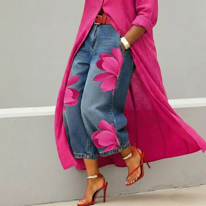 Beatrix | Jeans rosa de corte folgado elegante