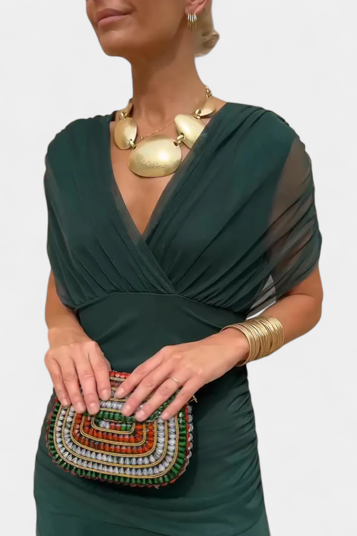 Clara | Vestido longo floral com decote em V