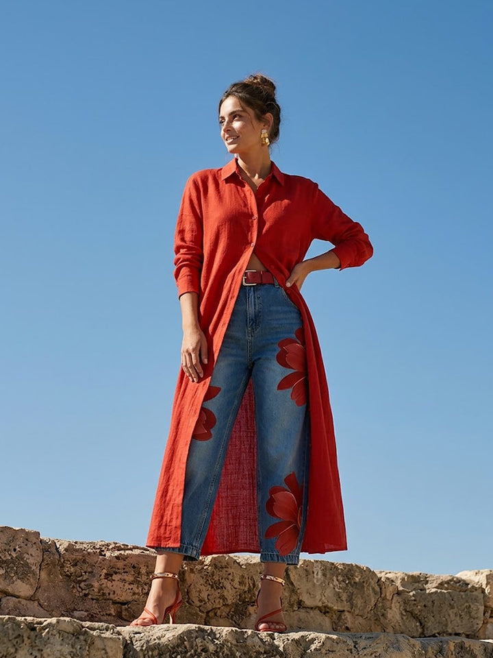 Beatrix | Jeans de modelagem ampla elegante