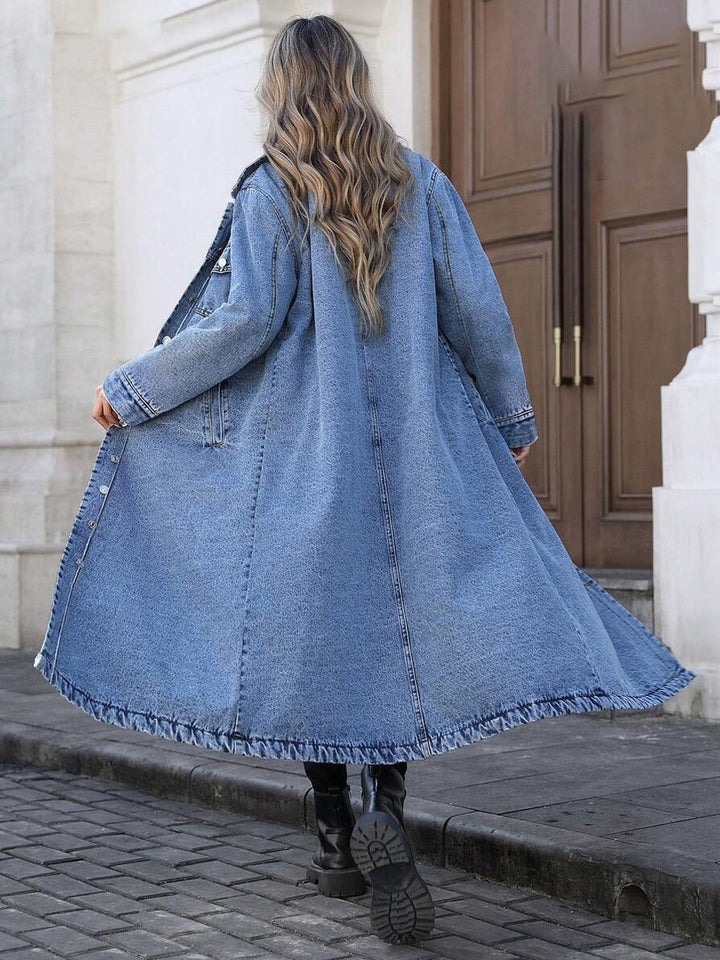 Maya | Jaqueta Jeans Comprida Estilosa