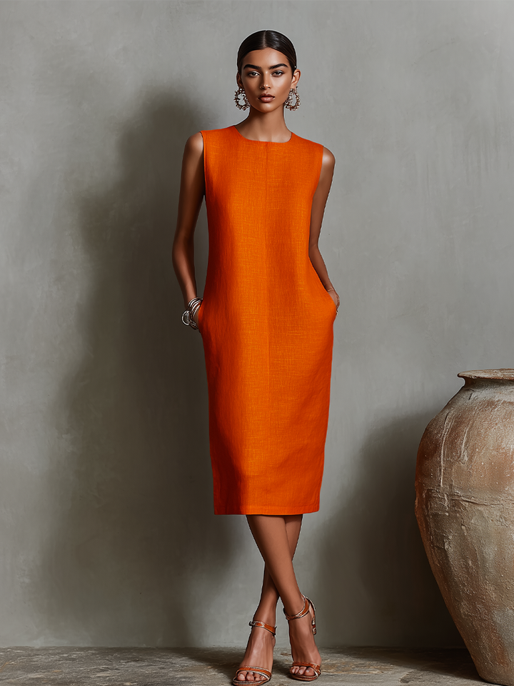 Luísa | Vestido corte reto sem mangas